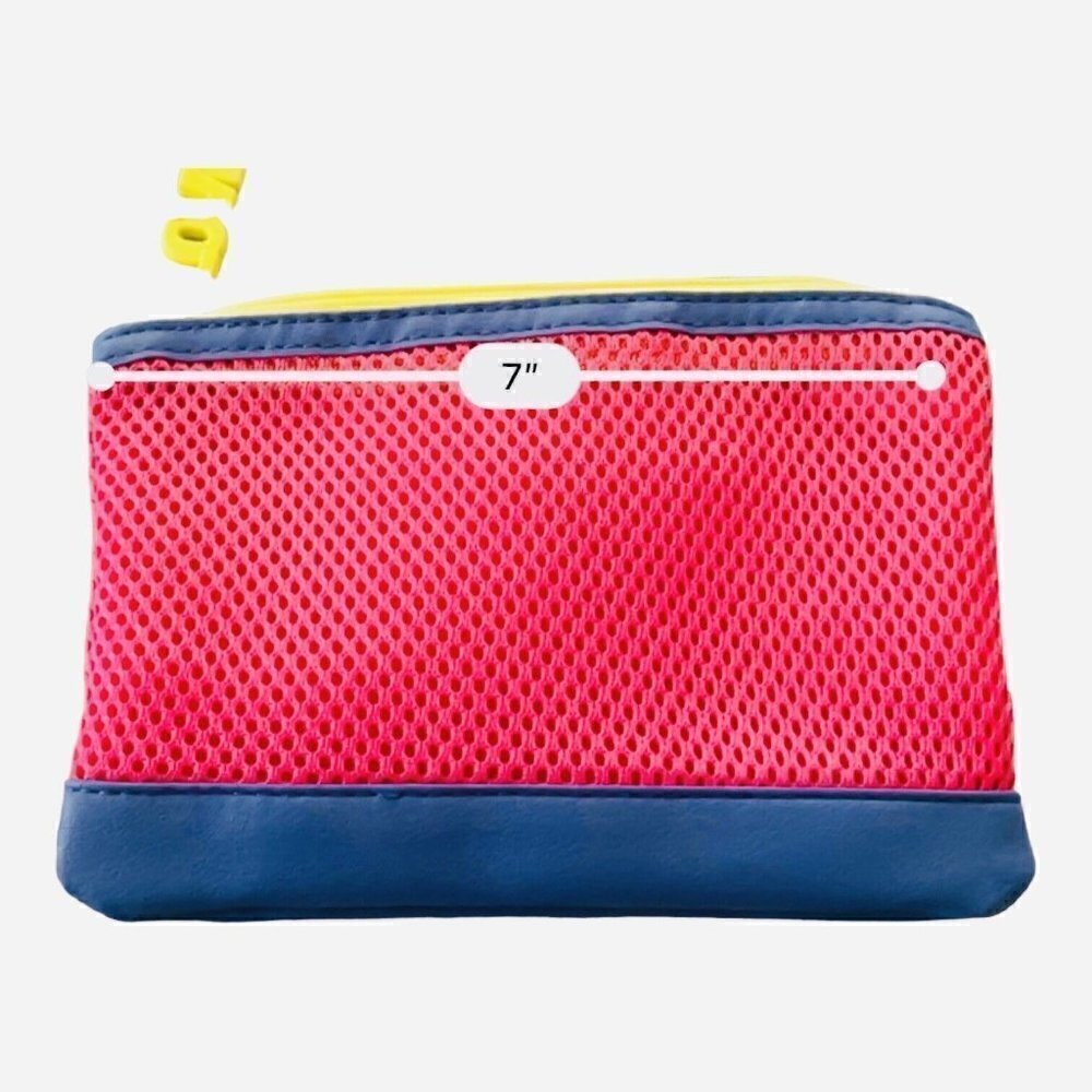 IPSY LOVE glam make-up bag zipper mesh faux leather rectangular 7 x 4.5 - Picture 8 of 10